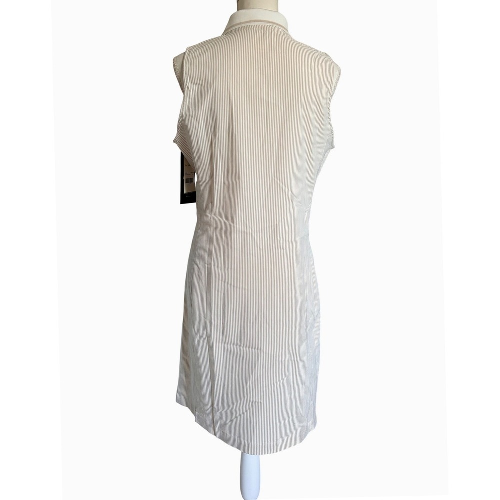 Tuckernuck Sport Sleeveless Shift Dress Size L Beige Collared Golf Resort NWT - Picture 4 of 7